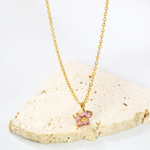 Collar de Zirconia con Flores, Cadena Dorada, Colgante de Cristal, Joyería de Estilo INS para Uso Diario - Product Image 4