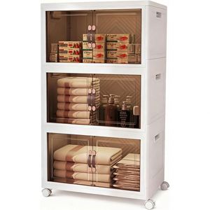 Foldable Rectangle Plastic PP Stackable Heavy-Duty Multi-Layer Bins <b>Shoe</b> Clothes White <b>Clear</b> Cabinet Kid Drawer Storage <b>Box</b> - Product Image 1