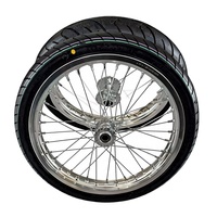 Set Roda Supermoto Sur-Ron Light Bee X LBX 17" Performa Tinggi CNC Aluminium Perak Krom Ban Jalan Raya Suku Cadang Sepeda Motor Listrik