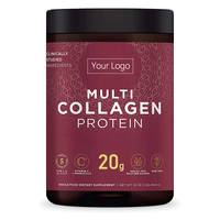 Poudre de protéines multi-collagène 1 livre (454g) – 20g par 2 portions – Complément alimentaire à base d'aliments entiers – Vitamine C – Probiotiques – Santé digestive