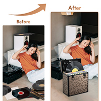 Boîte de présentation de collection d'albums LP en aluminium Boîte de rangement étanche pour disques Boîte de rangement portable pliable Sac en maille OEM/ODM