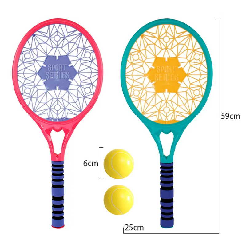 China hizo nuevo diseño al aire libre equipo ejercicio físico niños deporte juguetes doble playa Paddle Tenis raqueta conjunto