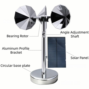 Ready to Ship Aluminum Alloy Wind Driven Reflective Crow <strong>Bird</strong> Repeller with Solar Panel for Fish Farm Pond - Product Image 4