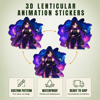 Pegatina con tapa 3D de Anime de alta calidad, efecto de movimiento dinámico, vinilo, calcomanía impermeable para niños, regalos, pegatina cambiante lenticular 3D
