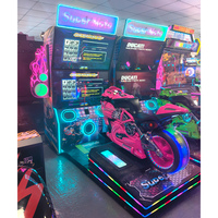 Machine de jeu de course à pièces de monnaie de grande taille pour aire de jeux, double simulation dynamique, 2 joueurs, jeu en bois/PVC/acrylique, garantie 1 an