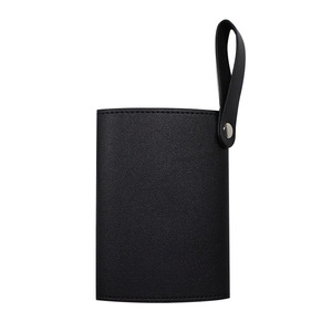 Fundas de cuero personalizadas para botellas de agua aisladas, fundas térmicas para botellas y fundas para vasos de bebidas cosidas a mano. - Product Image 2