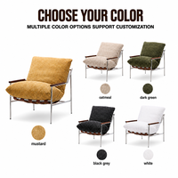 Fauteuil de relaxation ergonomique vintage Bauhaus, style minimaliste, luxe léger, en tissu Wabi-sabi, pour salon, chaise décontractée individuelle