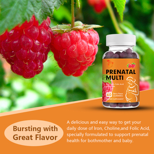 Gummies prénatales multi-vitamines en gros pour usines avec choline et fer, favorisant la santé sanguine et le transport d'oxygène, capsules alimentaires - Product Image 5