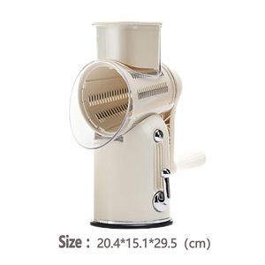 Gadget de cuisine multifonctionnel TGYW, râpe manuelle en plastique et acier inoxydable à manivelle rotative pour fromage, carotte, ail - Product Image 3