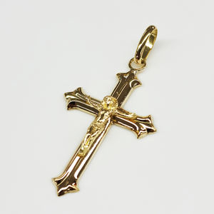 Colgante de Cruz de diseño simple de fabricante japonés joyería fina de oro de 18 quilates para mujer - Product Image 1