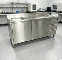 Table de travail pour évier de cuisine de restaurant en acier inoxydable de style européen avec égouttoir banc de travail commercial pour évier à une cuvette