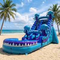 Neue Maßgefertigte Quallen-Wasserrutsche für Kinder, Dschungel-Themen-Spielplatz, Aufblasbare Wasserrutsche mit Kinderpool