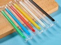 Pailles droites jetables en plastique transparent de haute qualité, très vendues, 12mm*230mm de diamètre, pour camping, fêtes, boissons, personnalisables CN
