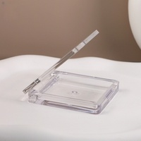 Yuecai Boîtier compact carré transparent vide pour fard à joues, illuminateur, fard à paupières, anticernes, avec compartiment rond, vente en gros