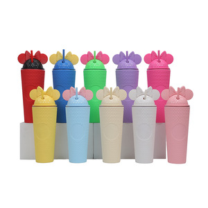 Luxe 710ml en plastique enfants Carton Minnie grande capacité bouteille d'eau Portable Double paroi gobelets avec couvercle et paille - Product Image 2