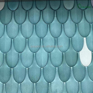 Tuile en ciment 3D tridimensionnelle UHPC, brique artisanale, brique personnalisée, mur de fond de café-restaurant, mosaïque, modèles de plumes - Product Image 2