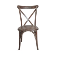 Chaises extérieures de mariage à dossier croisé en aluminium et en bois finition dinning restaurant X pour la location