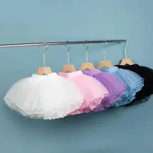 Nuovi arrivi per bambini quattro strati elastico cintura Tutu maglia gonna per la danza della ragazza per la Performance