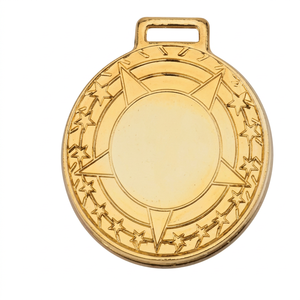 Gold Plated Round Metal <b>Medal</b> Blank Engraving Star Pattern Award Medallion for <b>Sports</b> and Games - Product Image 1