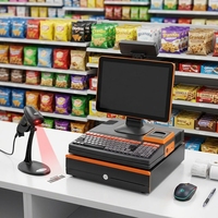 Système de point de vente tout-en-un 15,6 pouces, Windows 7/10, double cœur 2,16 GHz, écran tactile capacitif, caisse enregistreuse avec résolution 1366x768