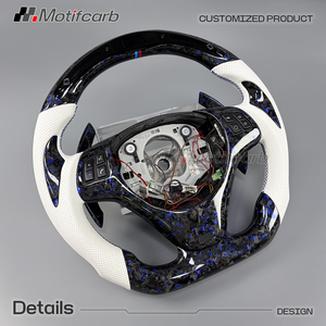 Volante de fibra de carbono forjado azul LED personalizado para BMW M3 E90 E91 E92 E82 E88 320d 330i 335i 135i 128i Coupé 2006-2013 - Product Image 3