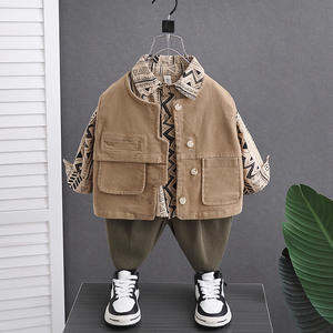 Mode 3 pièces ensemble 10 ans <span class=keywords><strong>pas</strong></span> <span class=keywords><strong>cher</strong></span> adolescents garçons vêtements de fête - Product Image 1