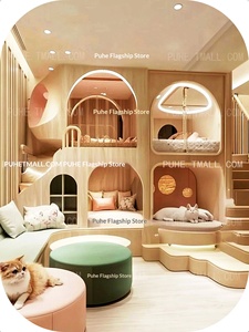 Cama de lujo multifuncional de madera maciza para gatos, zona de juegos, villa para gatos, <span class=keywords><strong>litera</strong></span> infantil, base secreta para varios bebés con almacenamiento - Product Image 5