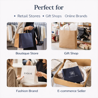 Sacs en papier kraft de qualité supérieure, écologiques, recyclables, emballages personnalisés pour les marques de détail, sacs de shopping pour boutiques avec logo