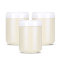 Pot à large ouverture en HDPE beige perlé avec couvercle blanc, conteneur vide pour l'emballage de protéines, de vitamines et de compléments alimentaires