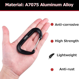 <span class=keywords><strong>Mousqueton</strong></span> en aluminium léger et robuste 12KN, <span class=keywords><strong>mousqueton</strong></span> d'escalade à verrouillage <span class=keywords><strong>ultra</strong></span>-léger - Product Image 3