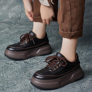 Zapatos de Plataforma con Cordones Hechos a Mano en Cuero Genuino Estilo Británico para Mujer, Novedad de Otoño - Product Image 4