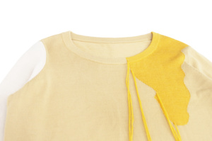 Custom LOGO OEM ODM Men's Letter Colour Blocking <strong>Funky</strong> Drawstring Baggy Custom Knit Sweater Knitted New Design Tassel Fleece - Product Image 5