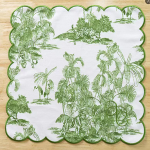 WML030 Servietten und Tischsets mit Wellenrand und Stickerei, Blumenmuster aus Baumwolle und Leinen, Tischmatten für Hotel und Festlichkeiten - Product Image 3