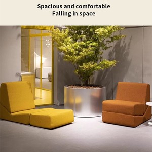Sofá Plegable en Forma de L con Relleno de Esponja y Tela Flocada para Sala de Estar o Dormitorio - Product Image 4