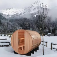 Sauna extérieur en bois massif personnalisable pour 2 à 4 personnes, salle de vapeur sèche chauffée, baignoire de plongée froide