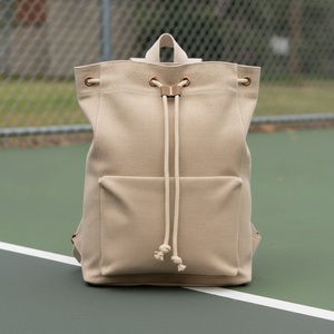 Sac à dos souple en toile brute pour pickleball, capacité 2 raquettes 18 oz, logo personnalisé, vente en gros, sac à dos pour raquettes de tennis et de padel - Product Image 3
