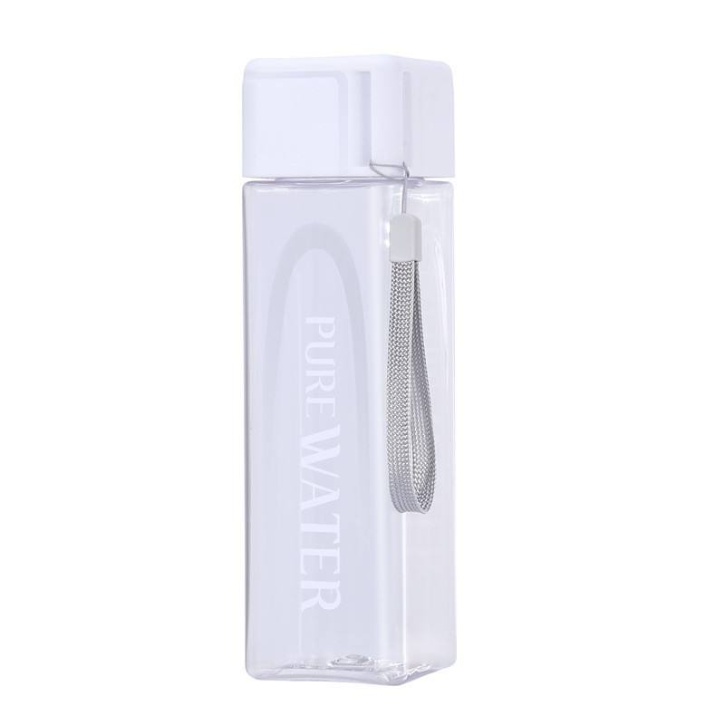 แก้วน้ำทรงสี่เหลี่ยมผนังสองชั้น สีฟ้า [600ML]