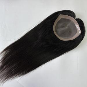 ท็อปเปอร์ผมแท้แบบบาลายาจ 4*5 6*6 ฐานโมโน สำหรับผู้หญิงผมบาง ติดด้วยมือ พร้อมระบบ PU สำหรับปิดผมบาง - Product Image 2