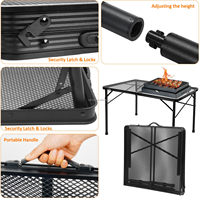 Barbecue portable en métal à hauteur réglable de 1,8 m pour randonnée, événements, fêtes, jardin, pique-nique, pêche, plage, cuisine
