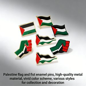Broche en métal doré personnalisée en gros, motif drapeau palestinien, épinglette émaillée, cadeau, épinglette de la paix - Product Image 3