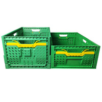 Caisse pliable en plastique de qualité alimentaire, ventilée, pliable, pour le transport, les légumes, les fruits, le stockage agricole, panier de rangement pliable en plastique