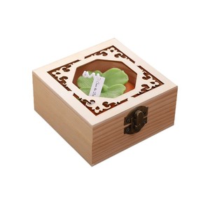 Caja de Almacenamiento de Madera para Jabón Artesanal, Cuadrada, 10x10x5cm, Tapa Grabada con Cierre Abatible, Embalaje General, Caja para Joyería - Product Image 1