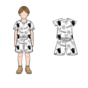 Conjunto de Verano para Bebés Niñas BD1-9 con Estampado Personalizado, Camiseta de Manga Corta de Algodón Suave y Pantalones Cortos Holgados de 2 Piezas - Product Image 4
