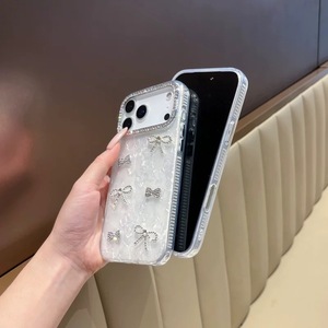 Nouvelle Coque de Téléphone Antichoc Papillon Diamant Perle pour iPhone 17 16 15 Pro Max, Étui Bling Mignon avec Nœud Papillon - Product Image 4