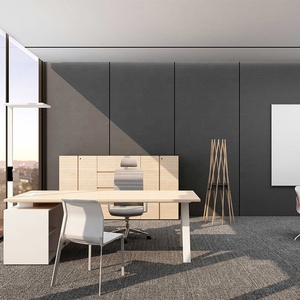 Poste de travail en L pour manager, en bois écologique avec gestion des câbles, pour bureau d'affaires et espace de coworking partagé - Product Image 4