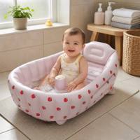 Canapé gonflable moderne pour bébé et tout-petit, motif fraise, en PVC imperméable, avec bouchon de drainage, pour repas, vente en gros