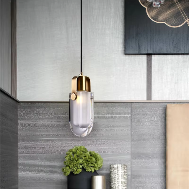 Modern Simple Nordic Crystal Restaurant Chandelier High Hanging Creative Cafe Bar Exhibition Hall Bedside Lamp Pendant Light