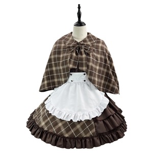 Detective Love Song Maid Outfit Plus Size Costume Cosplay Vintage A-Line Woven Fabric Set - Product Image 5