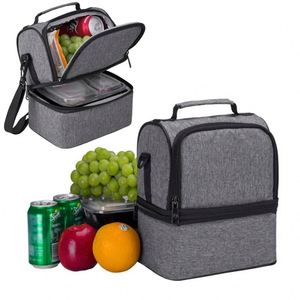 Double Portable Insulated Lunch Bag Food Thermal Cooler Case Waterproof Travel Picnic Storage Bento Bags With Shoulder - Product Image 5