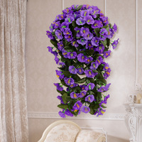 Fleurs artificielles murales en soie plastique, simulation de fleurs du matin, plante verte décorative pour mariage, transfrontalière